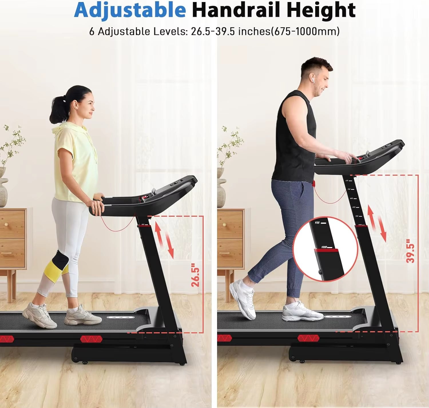 Auto Incline Treadmill with 400 Lbs Capacity - Foldable Running Machine for Home with APP, Voice Control and Speaker - 8.7 MPH
