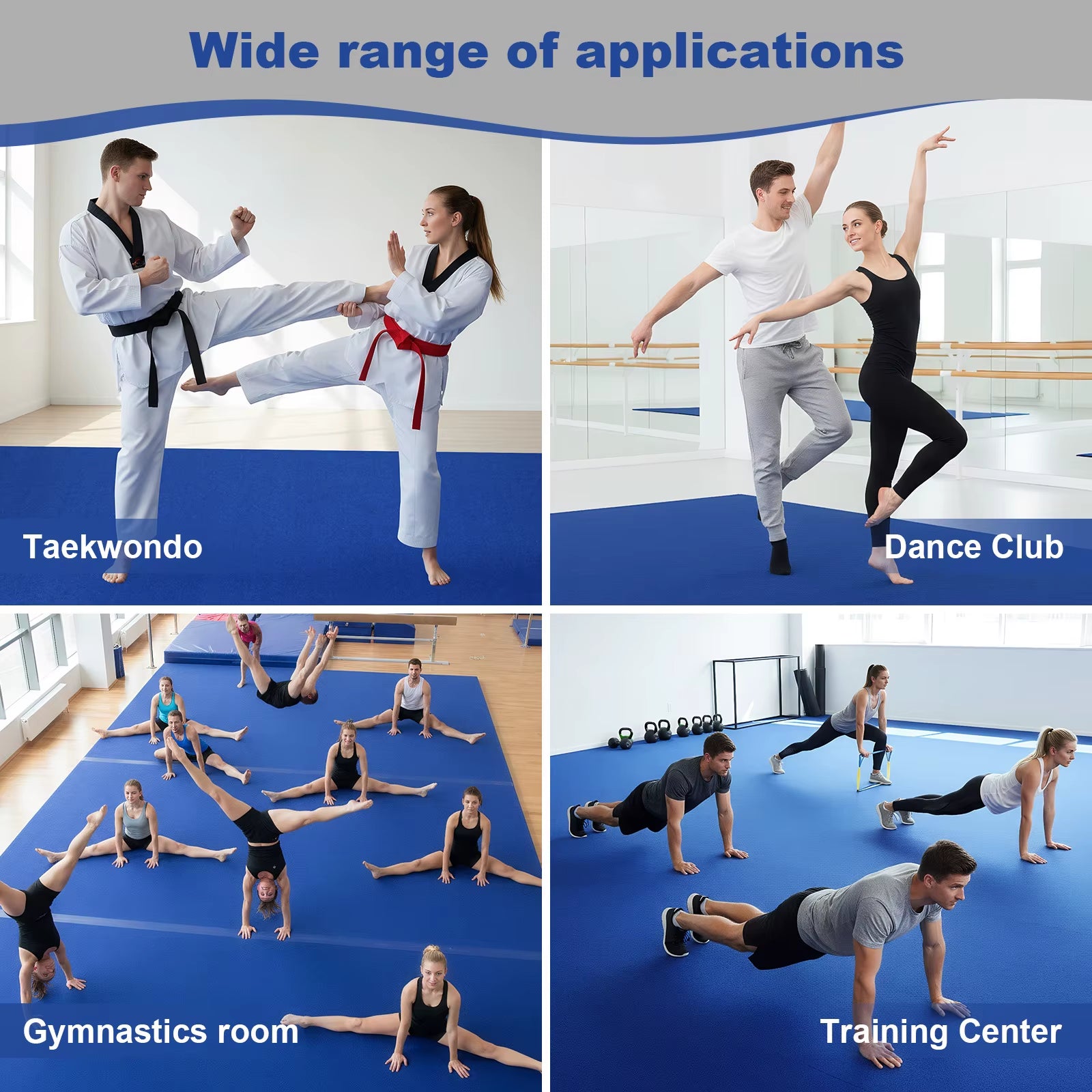 Sturdy Foam Wrestling Mat 118.11X70.87X1.57In Non-Slip Workout Mat with Grippy Surface for Home Yoga Fitness Pilates Martial Art