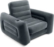 Inflatable Pull-Out Chair with Built-In Cupholder: Velvety Surface, 2-In-1 Valve, Folds Compact for Indoor/Outdoor Use