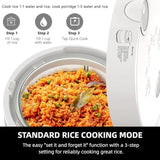 6 Cup Glass Rice Cooker Inner Pot with Stainless Steel Steamer Basket Zero Coating Multifunctional Steam and Slow Cook Ideal Fo