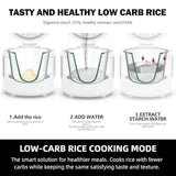 6 Cup Glass Rice Cooker Inner Pot with Stainless Steel Steamer Basket Zero Coating Multifunctional Steam and Slow Cook Ideal Fo