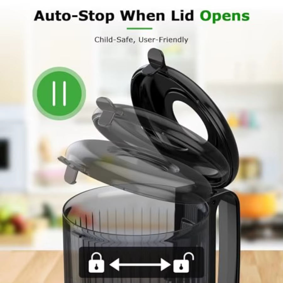 Cold Press Juicer Machine with 5.1 Wide Feed Chute for Whole Fruits and Vegetables Slow Masticating Easy to Clean High Juice Yi