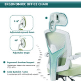 Ergonomic High-Back Mesh Rocking Gaming Chair with Lumbar Support and Swivel Function for Home Office
