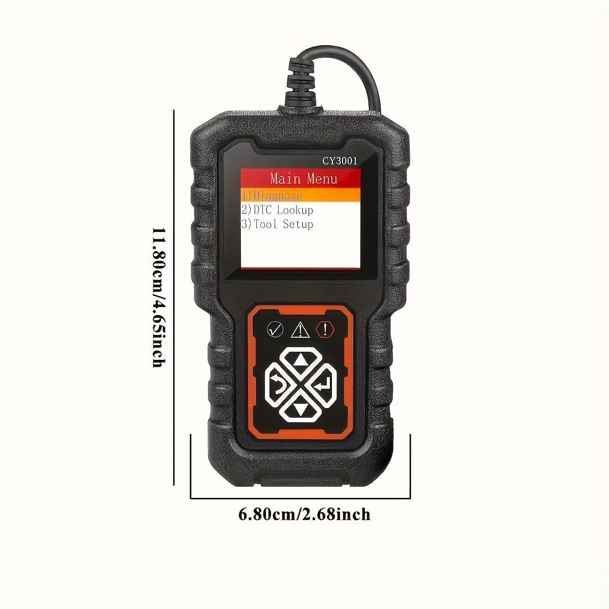 OBD2 Diagnostic Scanner and Voltage Tester for Automotive Engine Fault Codes - Model CY3001