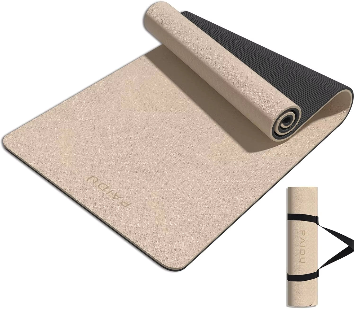 8Mm Thick TPE Yoga Mat, Non-Slip & Odorless, for Yoga Pilates Home Workouts with Strap