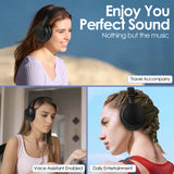 JH-820 Wireless Bluetooth Headphones, 60H Playtime,3 EQ Sound Modes,Newest Foldable Lightweight BT 5.4 for Travel Study