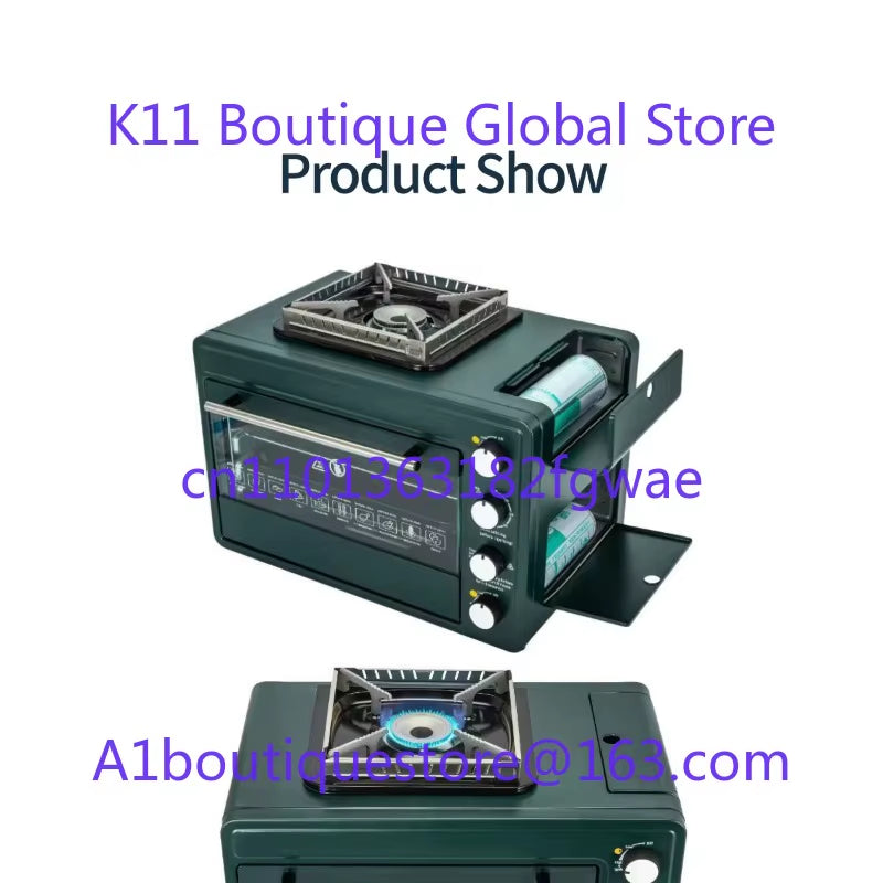 Household Multifunctional Outdoor Gas Pizza Oven Camping Gas Stove 2-In-1 Box Oven Portable Small Baking Oven