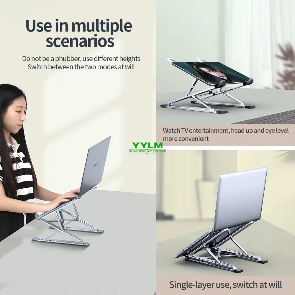 YYLM N8 Laptop Stand Aluminum for Macbook Adjustable Portable More Stabe Laptop Stand Cooling Stand Foldable Notebook Holder