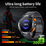 Sports Smart Watch Men LED Flashlight IP68 Waterproof Bluetooth Call Health Watches Voice Assistant Military Smartwatch Men