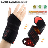 Electric Heating Ankle Massager 40PCS 660Nm LED Vibration Massage Red Light Ankle Brace Wrist Guard Left/Right Foot Hand Protect