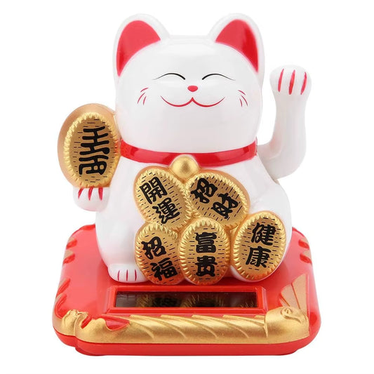 1Pc Mini Fortune Cat Figurine, Waving Hand Feng Shui Cat Decoration Home, Car Ornament, Holiday Gift, Home Decoration