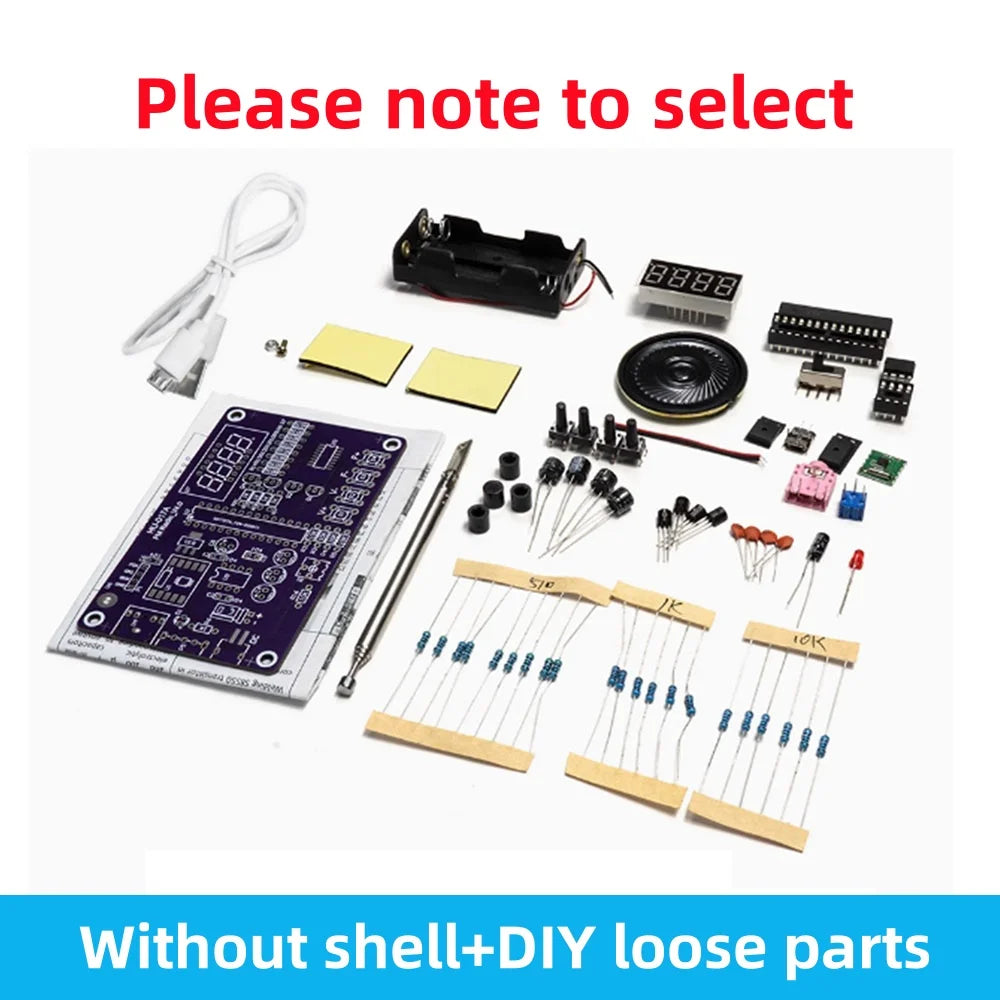 DIY FM Radio Electronic Kit Adjustable Frequency 87-108Mhz Digital Display DIY Soldering Project Practice Solder RDA5807S