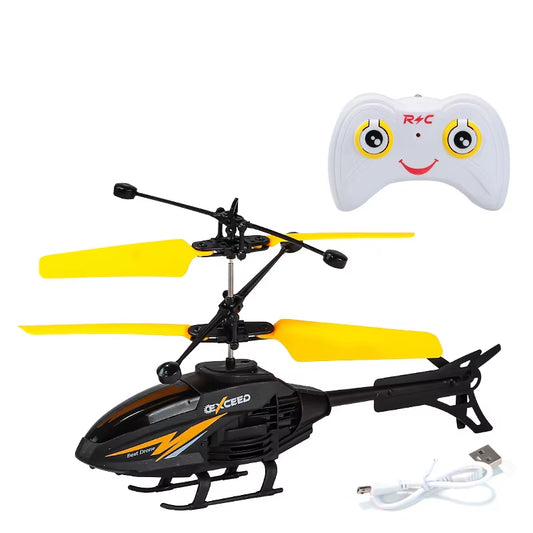 RC Helicopter 2CH Induction Remote Control Floating Airplane Gesture Control Aircraft Suspension Quadcopter with LED Kid Gift
