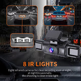 360° Car Dash Cam WIFI APP Video Recorder 1080P Car DVR 3/4 Lens Front inside Rotatable and Rear View Night Vision Black Box