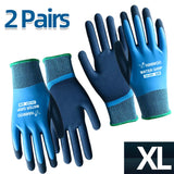 Waterproof Safety Work Gloves, Full Latex Coating, Non-Slip and Wear-Resistant, Gardening、Fishing、Outdoor, 2 Pairs