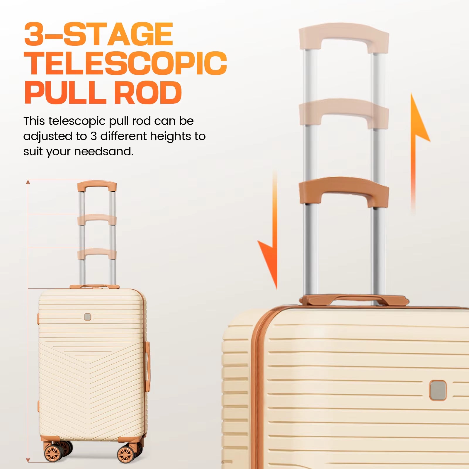 4/6 Piece Luggage Set with Spinner Wheels & TSA Lock, Carry on Luggage Hardshell ABS+PC, Travel Collection Suitcases Sets