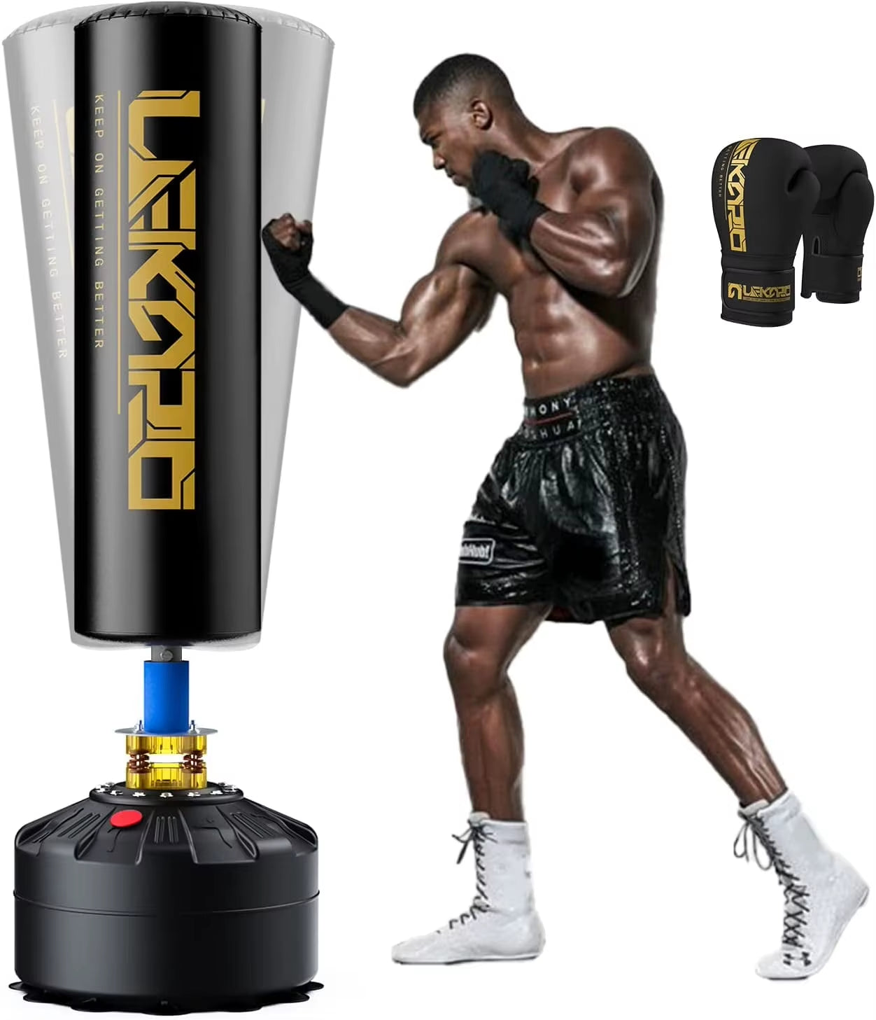 Standing Boxing Post with Gloves, Home Fighting Training Sandbag, Boxing Bag with Suction Cup, Holiday Gift for Sports Men