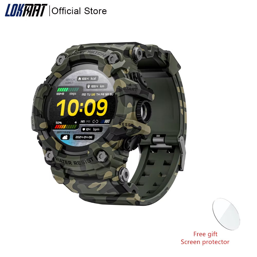 Rugged Sport Smart Watch ATTACK-GT Bluetooth Calls Colorful Waterproof Military Smartwatches with Flashlight for Phone