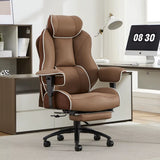 Big and Tall Ergonomic Executive Office Chair with Footrest and Lumbar Support, High Back PU Leather Design