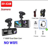 1080P Car Dvr Wifi APP 3/2Lens Dash Cam for Cars Camera for Vehicle Recorder Video Front and Rear Camera Night Vision Dashcam