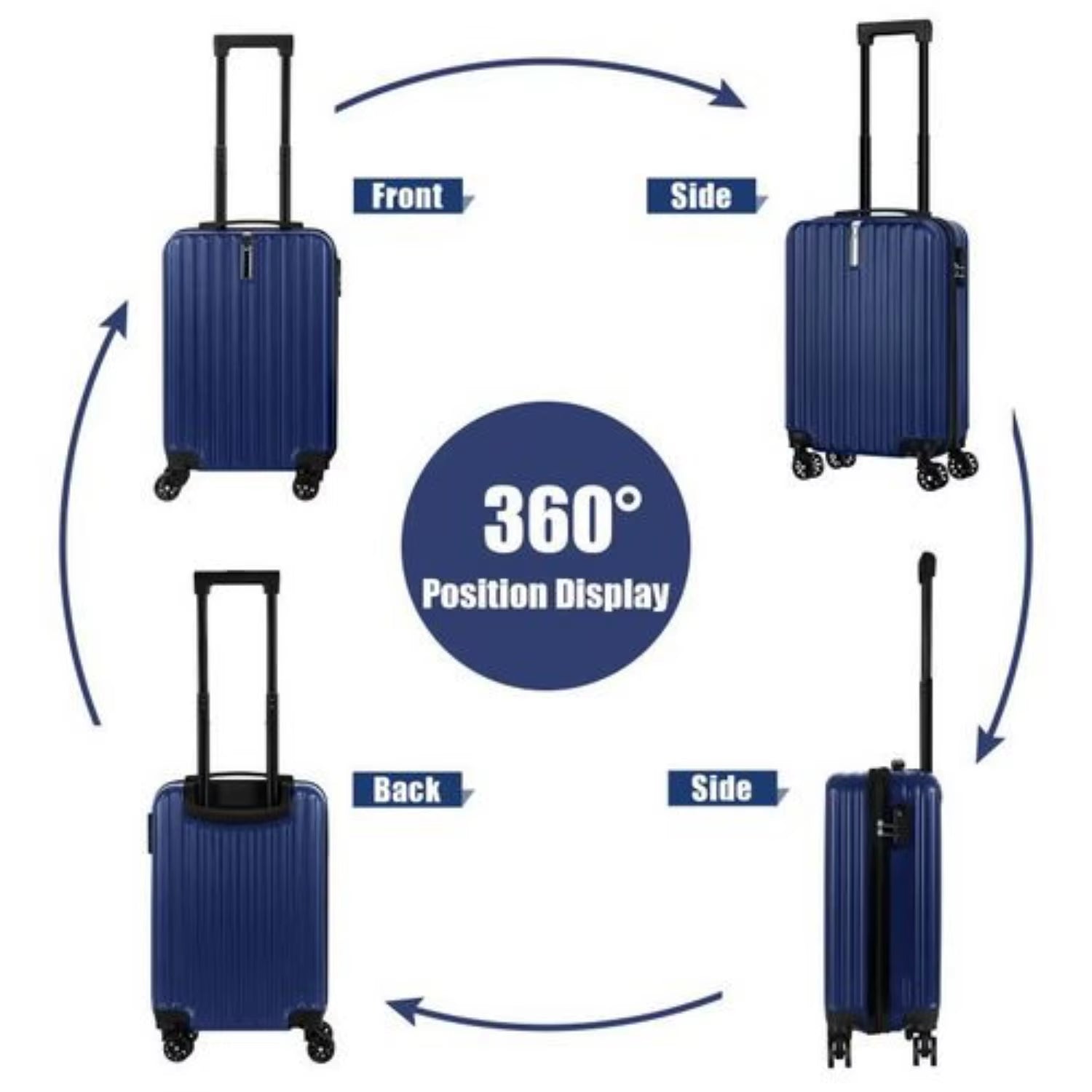 2-Piece Hardshell Luggage Set (20"+14") - Nesting Spinner W/ 360° Wheels & TSA Lock, Lightweight Expandable for Family Travel
