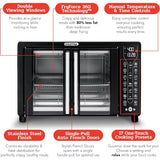 Large 24L Capacity Toaster Oven Air Fryer Combo with 17 Cooking Presets and 1700W Power Digital French Door Design with Convect