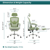 Ergonomic High-Back Mesh Rocking Gaming Chair with Lumbar Support and Swivel Function for Home Office