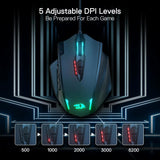 M908 RGB Backlight LED USB Wired Gaming Mouse 18 Programmable Mouse Buttons 12400 DPI