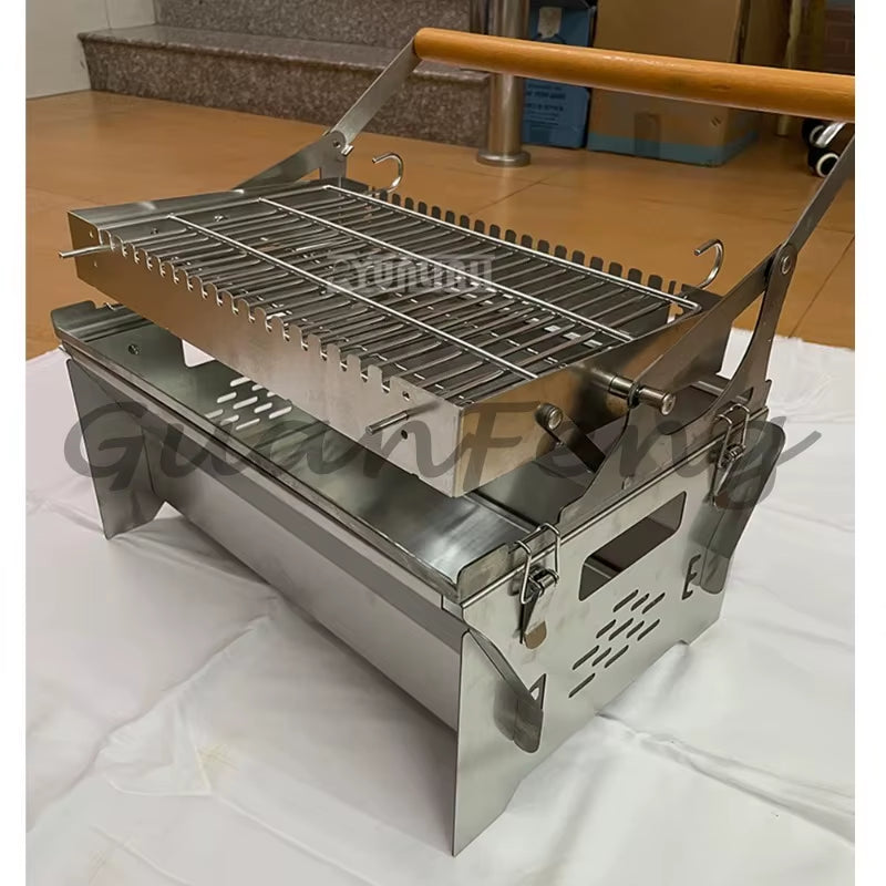 Flip Charcoal Barbecue Grill Household Outdoor Detachable Rotating Mesh Grill Kippengrill Electrisch