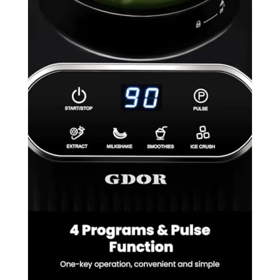 Professional Kitchen Blender 1200 Peak Watts with 5 Functions for Ice Crushing Frozen Fruit 52 Oz Glass Jar and 24 Oz To-Go Cup