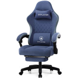 Ergonomic Gaming Chair with Pocket Spring Cushion, Adjustable Linkage Armrests, Footrest, and Lumbar Support