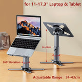 Metal Desktop Laptop Holder Riser Computer Stand Height Adjustable Portable Laptop Table Stand for 11-17.3" Device