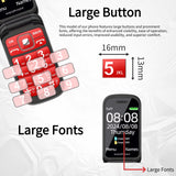 Senior-Friendly Dual Display Mobile Phone with Dual SIM, Large Buttons, Speed Dial, Flashlight, FM Radio, and SOS Call Feature