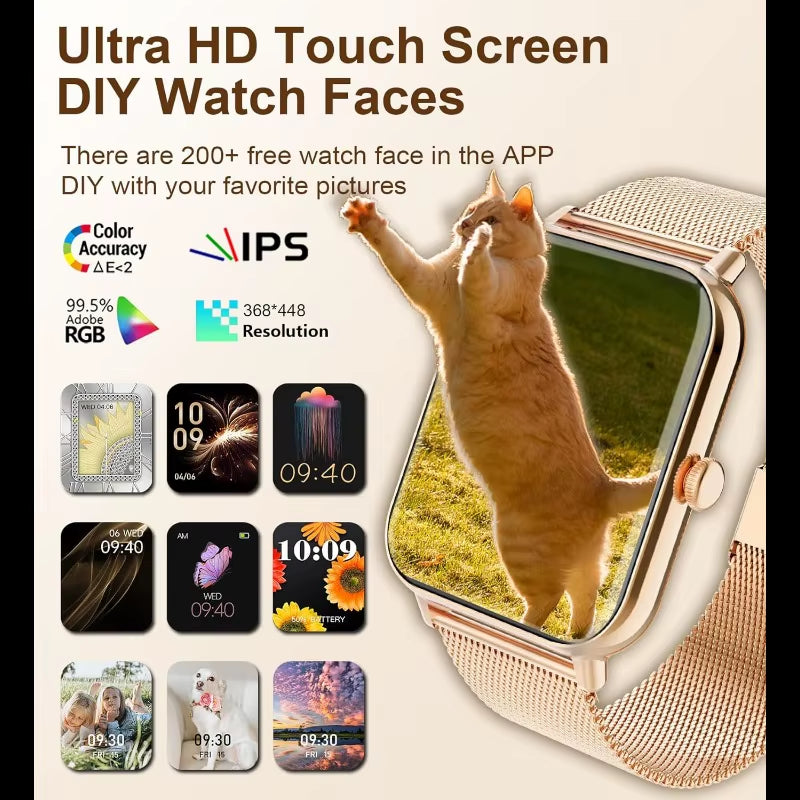 Smart Watch Fitness Tracker - Advanced Wireless Calling, Music Player, Health & Fitness Monitor with Heart Rate, Blood Oxygen