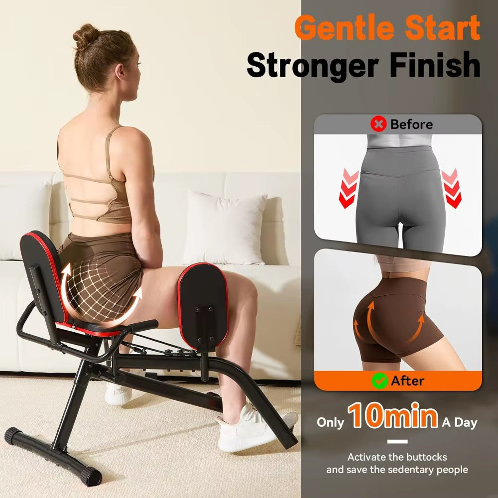 ERGOLIFE 6 Resistances Hip Abduction Machine for Home Office Inner Thigh Exercise Equipment Glute Training Machine
