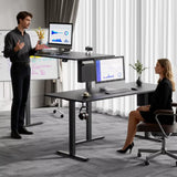 Height Adjustable Electric Standing Desk with Memory Presets and Storage Bag for Home Use