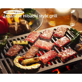 Ironmaster Hibachi Grill, Pre-Seasoned Cast Iron Charcoal Grill with 2 Heights & Air Control, Portable