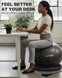 Trideer Ball Chair - Yoga Ball with Base & Bands for Home Gym Workout