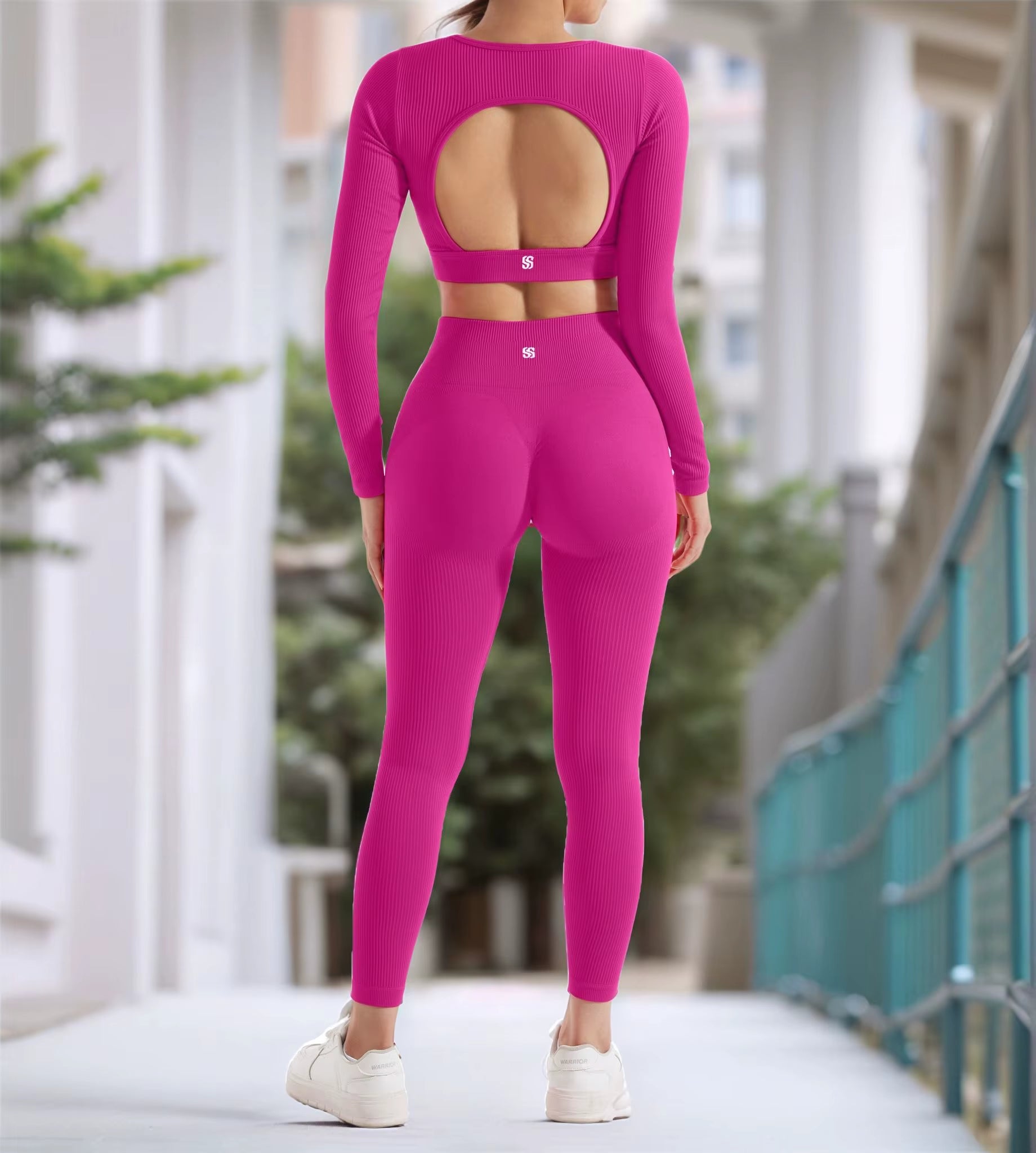 2PCS Yoga Suit Women Sports Set Quick-Drying Gym Set Tracksuit Running Workout Long Sleeve Sports Shirt Yoga Set Yoga Clothing