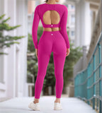 2PCS Yoga Suit Women Sports Set Quick-Drying Gym Set Tracksuit Running Workout Long Sleeve Sports Shirt Yoga Set Yoga Clothing