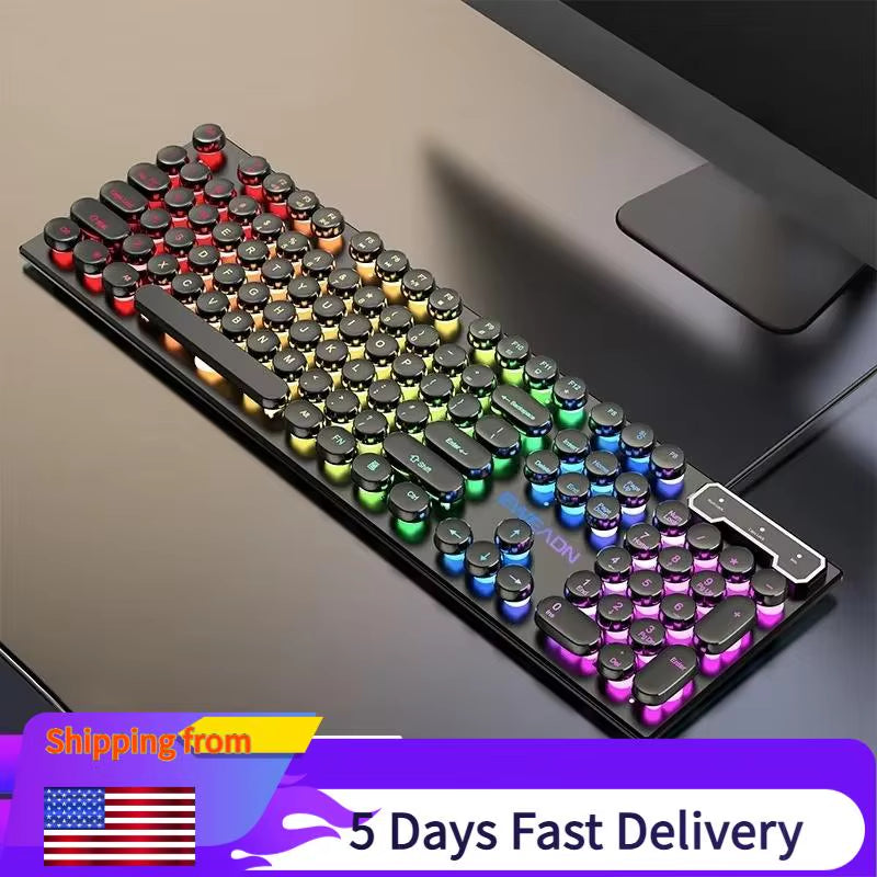 Gamer Wired Keyboard Mechanical Feel E-Sports 104 Keys Usb Wired Gaming Mouse Wired Keyboard Pc Accessories for Laptop Gamers