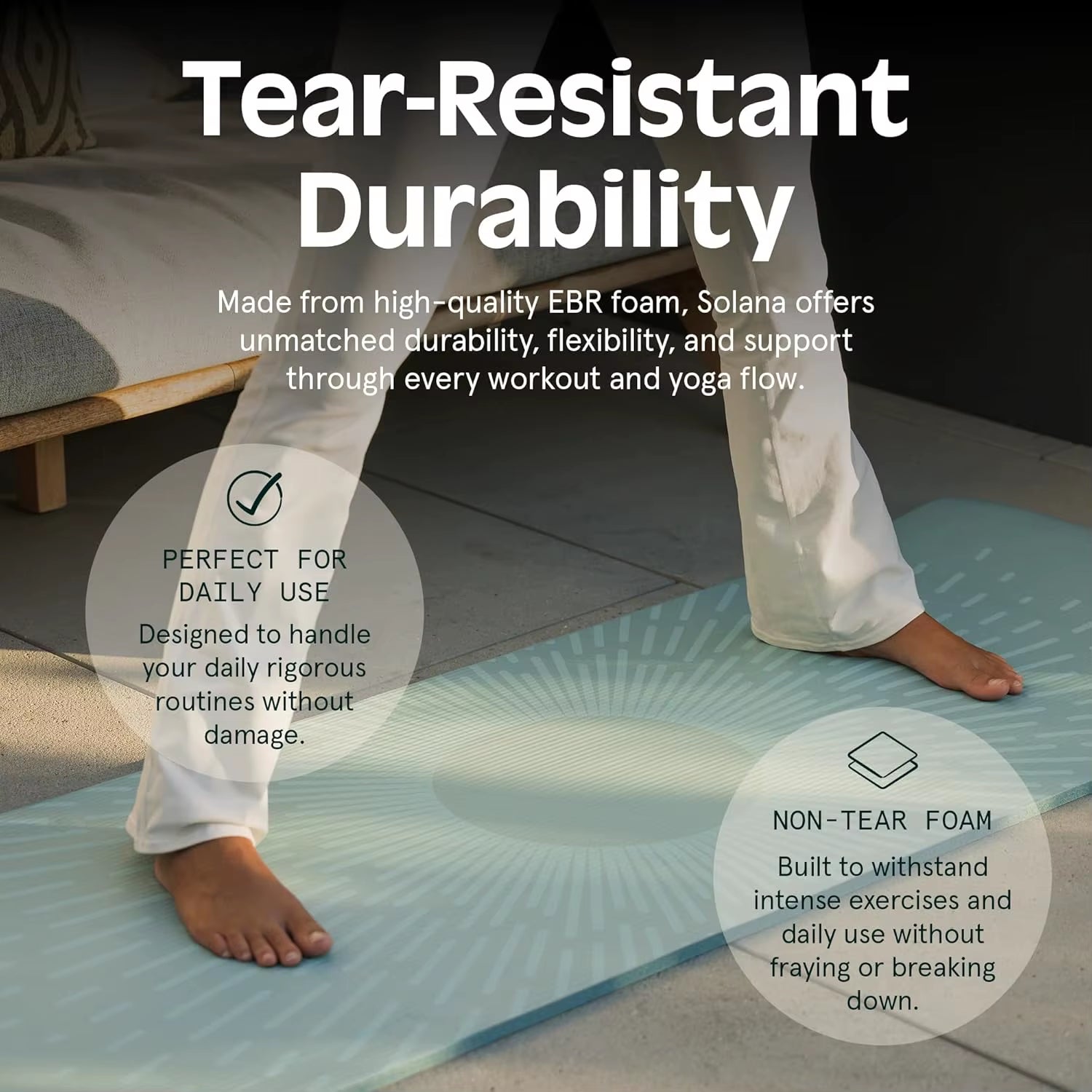 Retrospec Solana Yoga Mat 1" Thick W/Nylon Strap for Men & Women - Non Slip Exercise Mat for Home Yoga