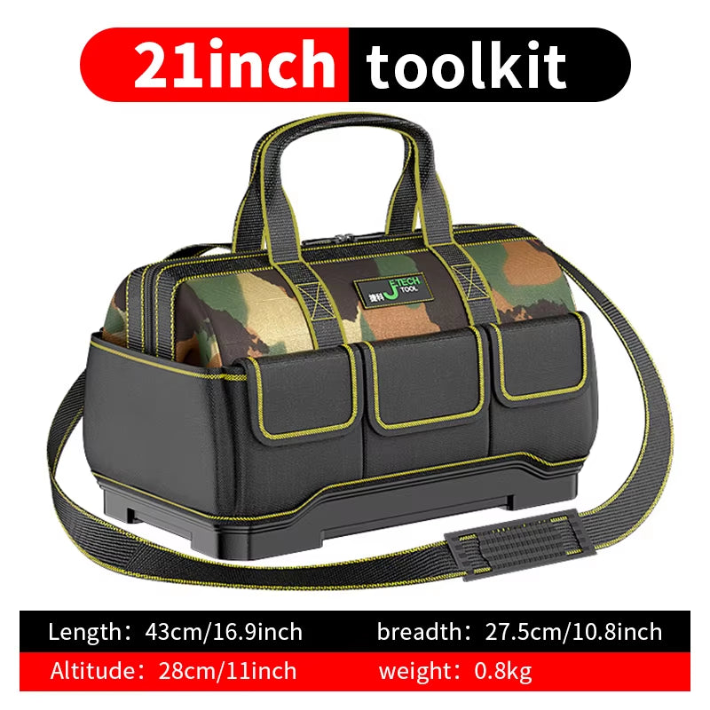 Large Soft-Sided Tool Bag with Reinforced Bottom - Spacious Multi-Pocket Design for Organizing Wrenches, Screwdrivers & Tools