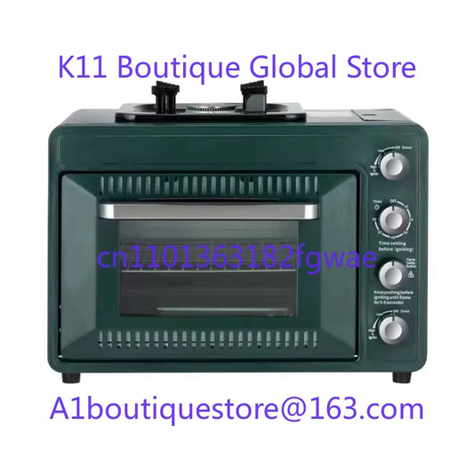 Household Multifunctional Outdoor Gas Pizza Oven Camping Gas Stove 2-In-1 Box Oven Portable Small Baking Oven