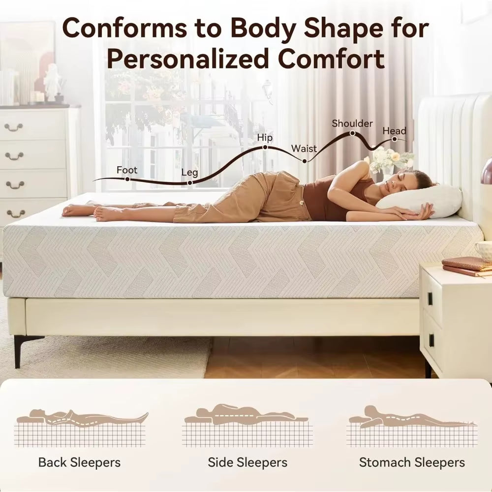 12 Inch Queen Mattress Medium Firm, Cooling Gel Memory Foam Queen Size Mattress in a Box for Pressure Relief, Certip，Customized