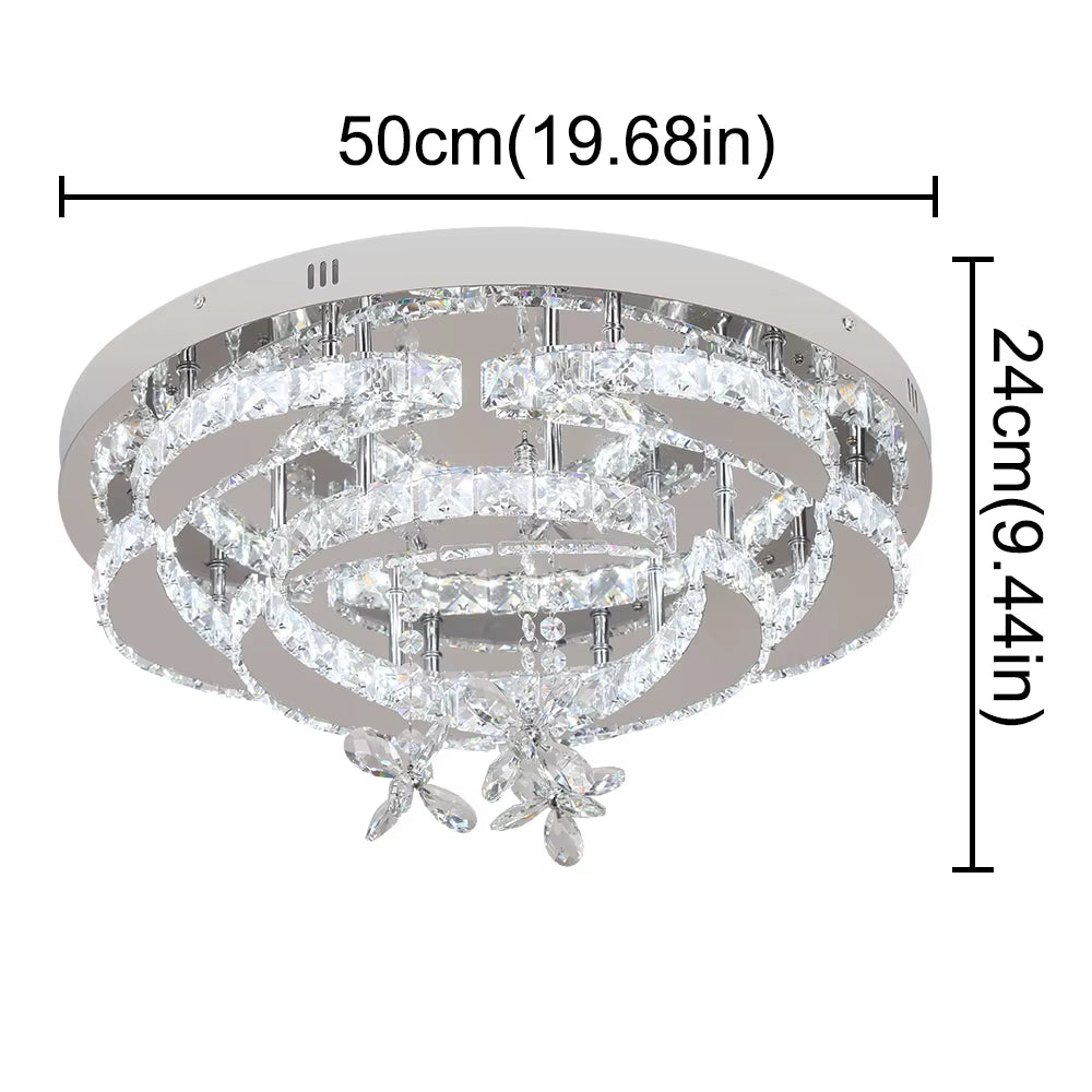Luxury K9 Crystal Chandelier Modern Ceiling Lamp Led Living Dining Room Decor Pendant Light Dimmable Lustre Home Decor Fixture