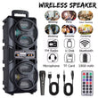 3000W Portable Bluetooth Speaker Subwoofer Heavy Bass Sound System Party DJ Karaoke Remote &MIC
