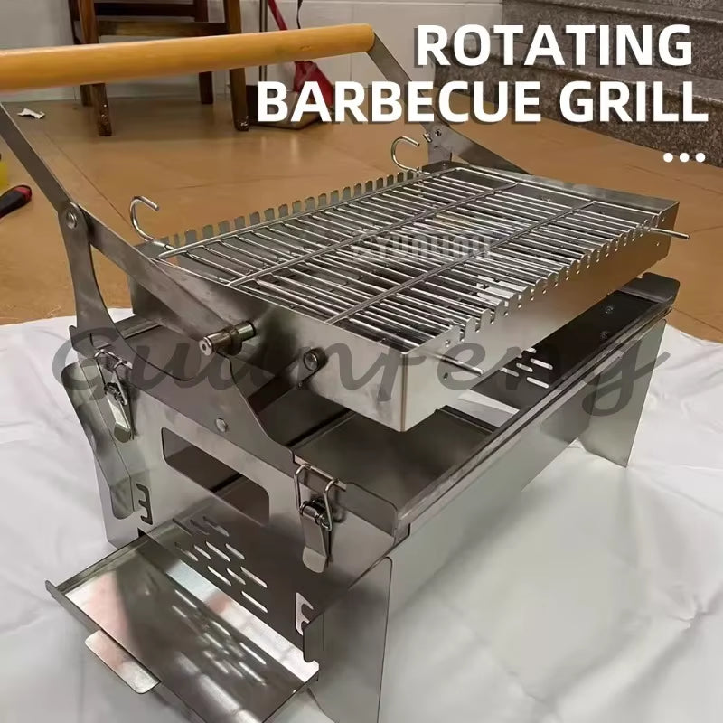 Flip Charcoal Barbecue Grill Household Outdoor Detachable Rotating Mesh Grill Kippengrill Electrisch