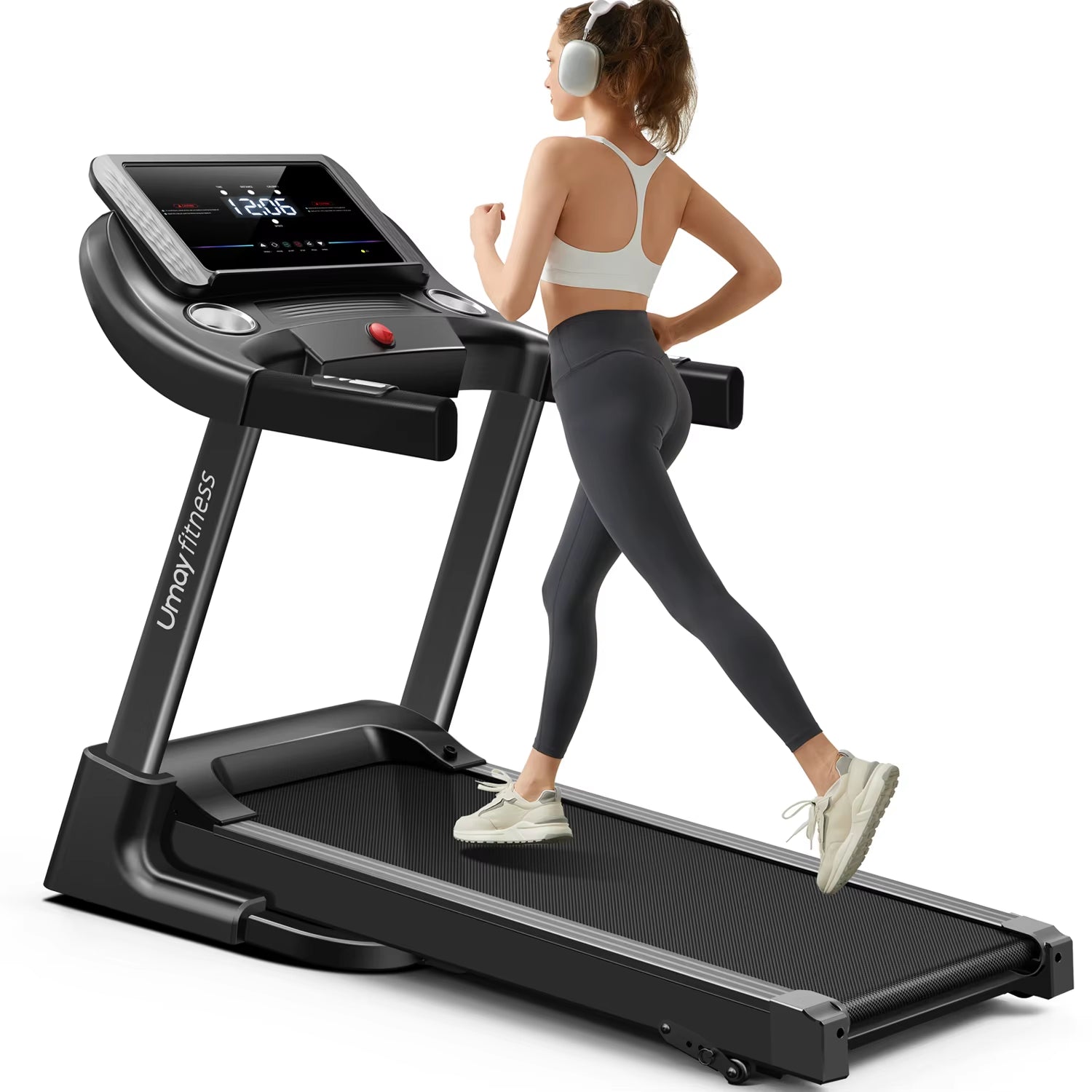 Home Folding Incline Treadmill with Pulse Sensors, 3.0 HP Quiet Brushless, 300 Lbs Capacity