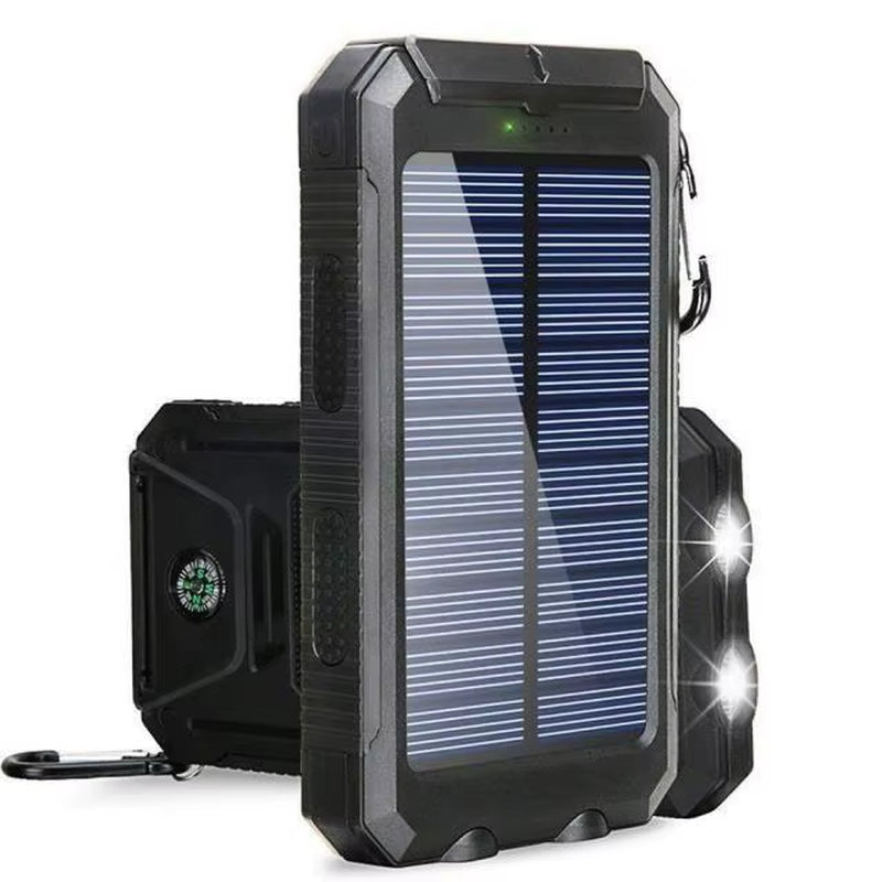 New Solar Power Bank 100000Mah Portable Charging Powerbank External Battery Charger Strong Light LDE Light for All Smartphones